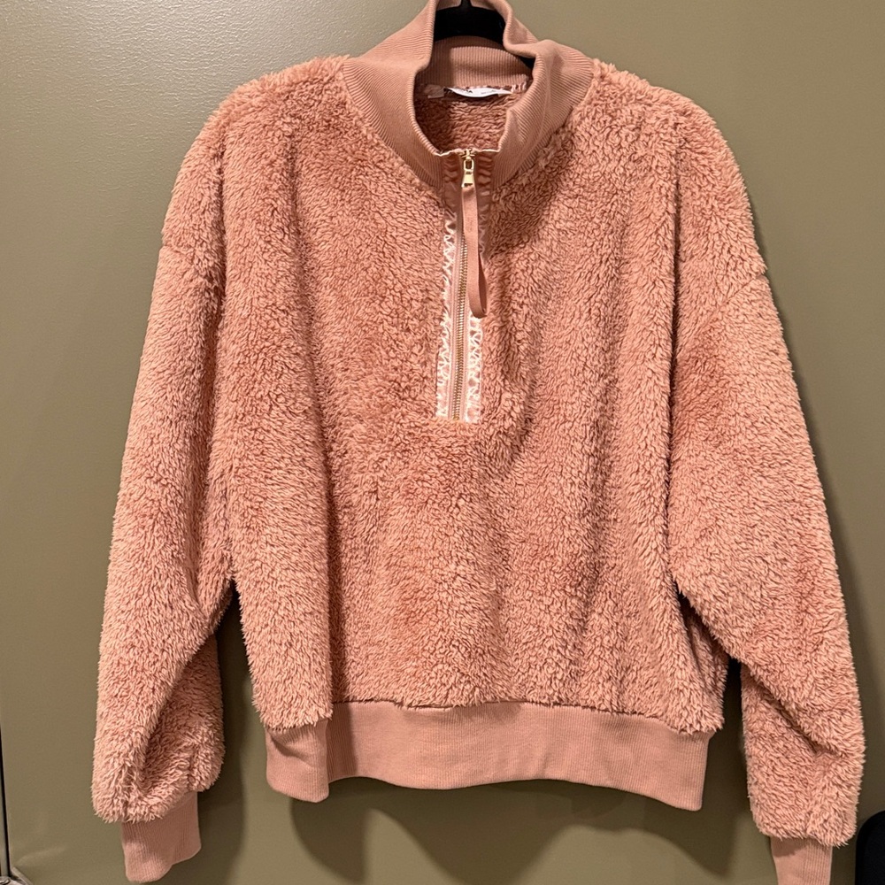 Sonoma Blush Teddy Jacket with Half-Zip